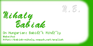 mihaly babiak business card